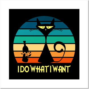 Vintage Do what cat want cat lover cat mom t shirt gift sweater samsung or iphone case coffee mug birtday cat lover foe men and women Posters and Art